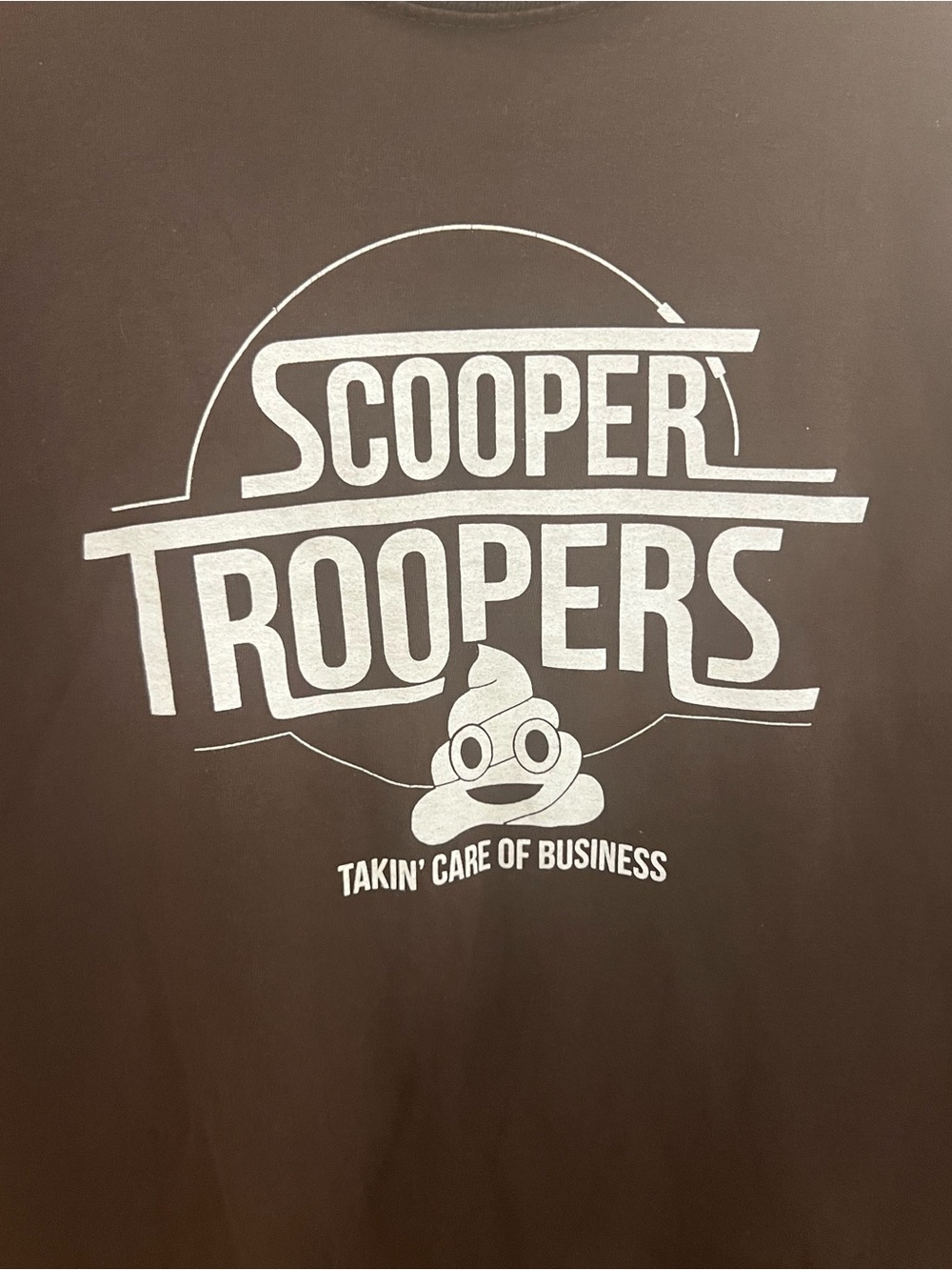 Gildan Black Short Sleeve Tee with White "Scooper Troopers" Graphic